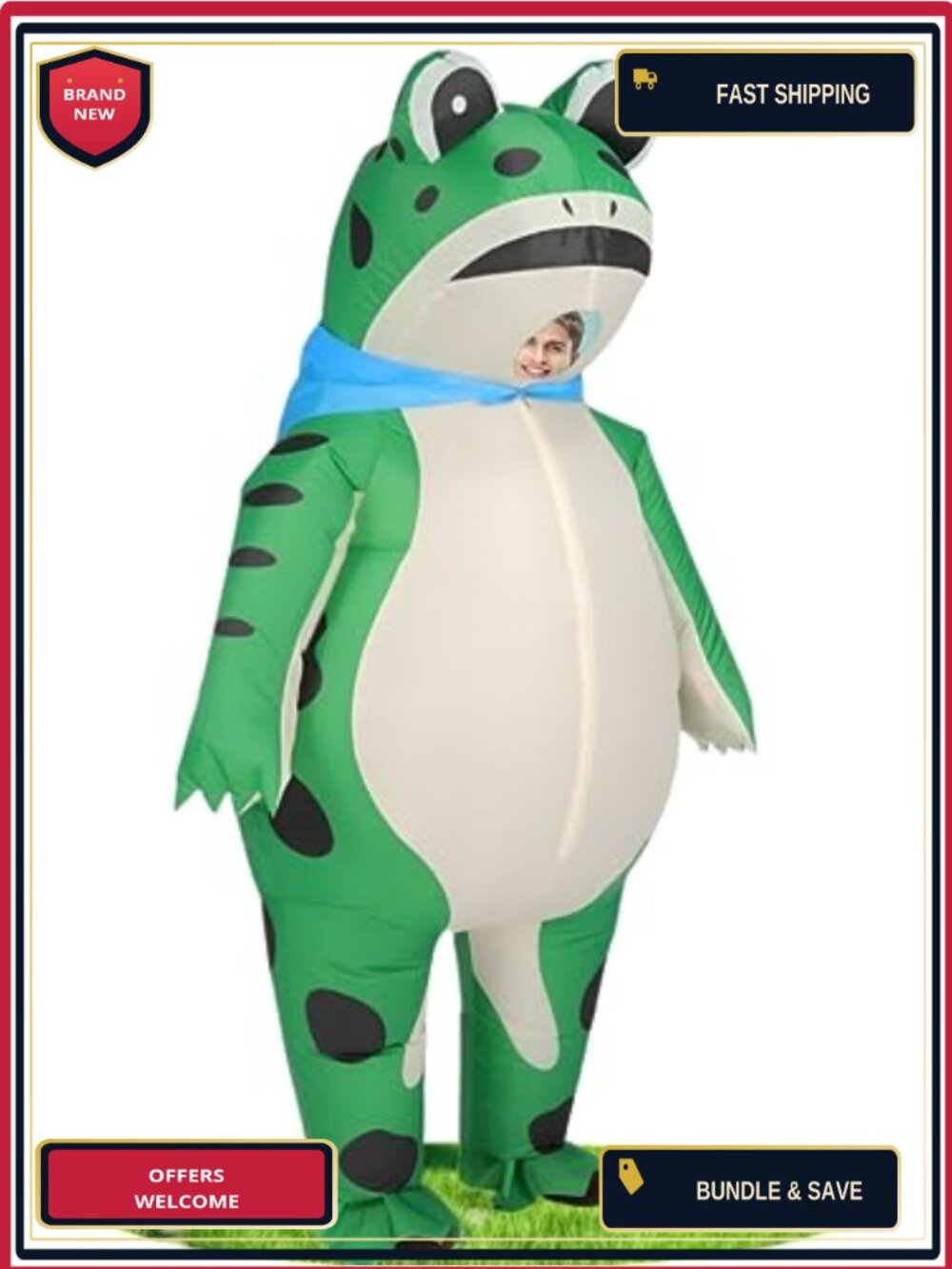 Inflatable Frog Costume Adult Full Body Funny Halloween Cosplay One Size